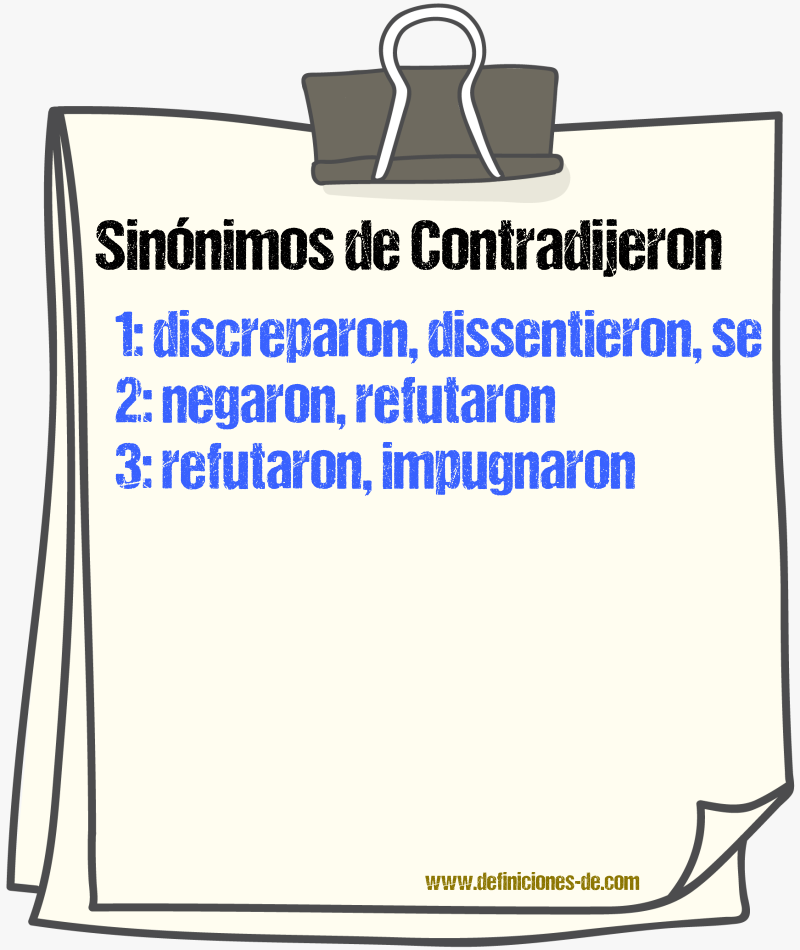 Sinónimos de contradijeron