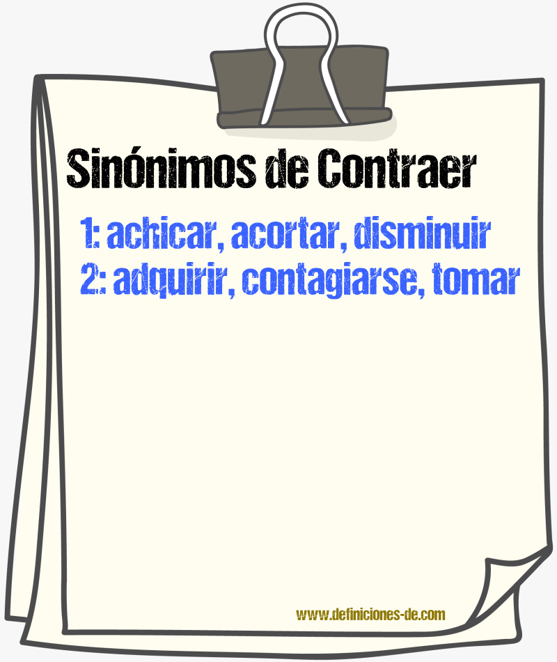 Sinnimos de contraer