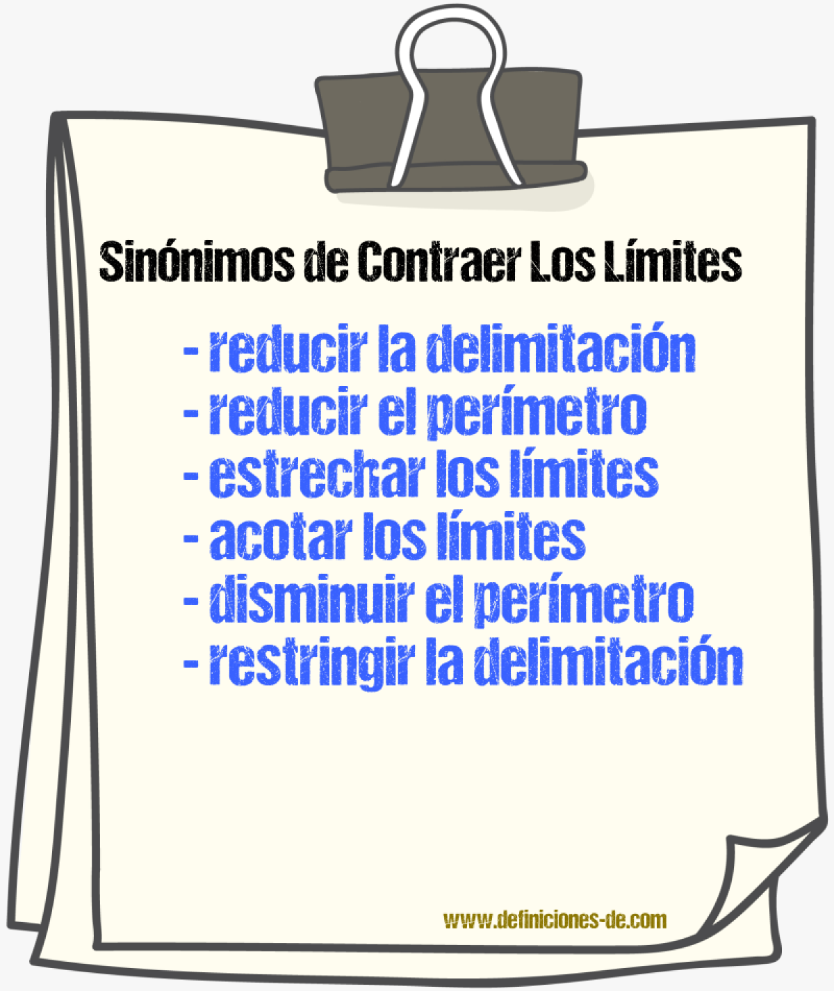 Sinónimos de contraer los límites