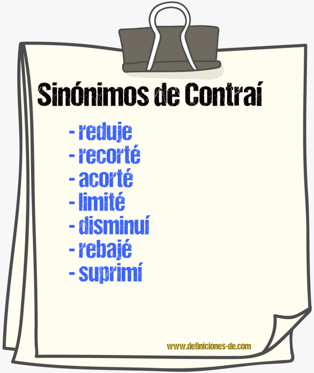 Sinónimos de contraí