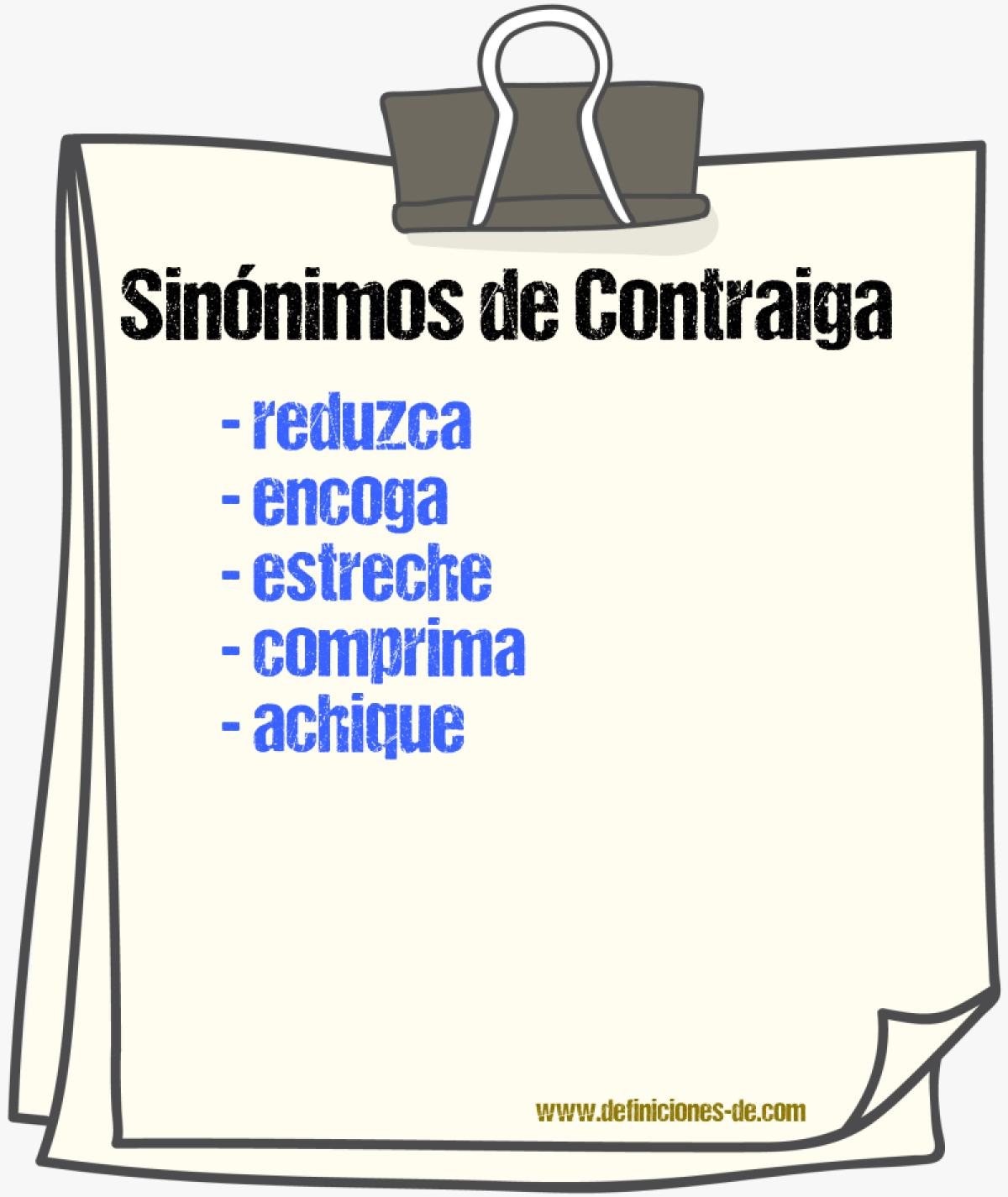 Sinónimos de contraiga