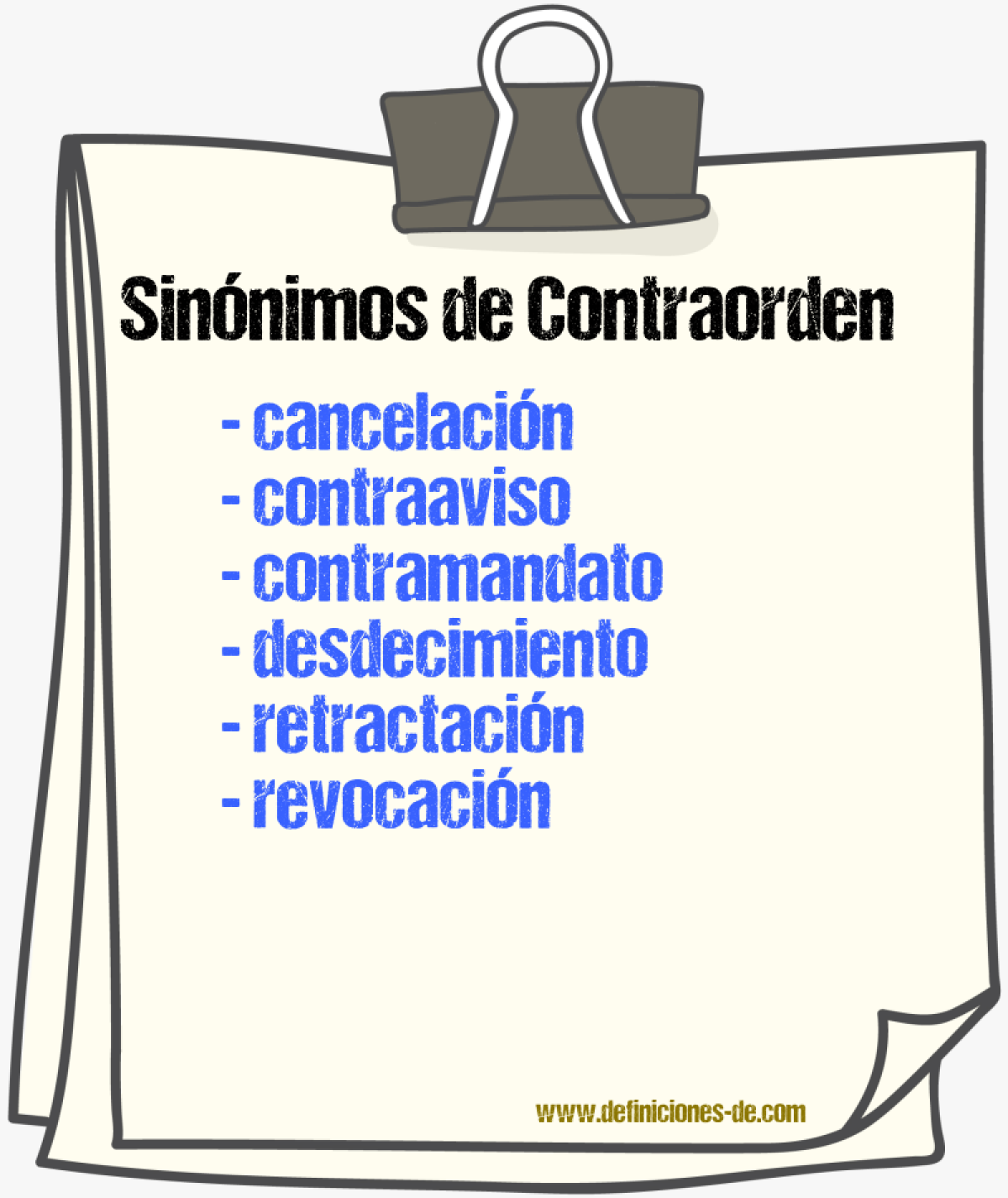 Sinnimos de contraorden