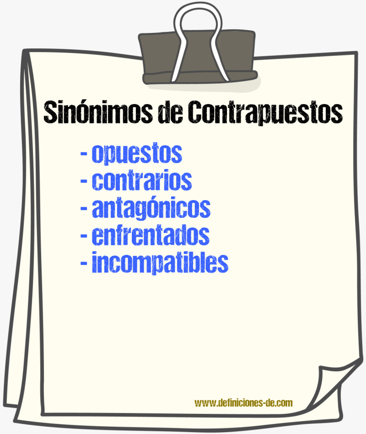 Sinónimos de contrapuestos