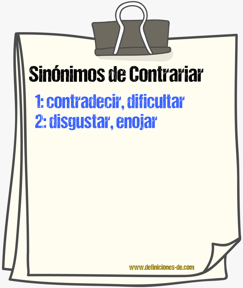 Sinnimos de contrariar