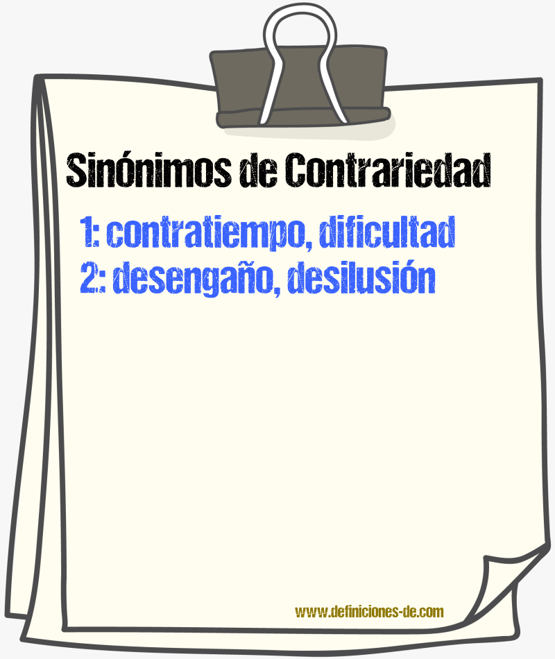 Sinnimos de contrariedad