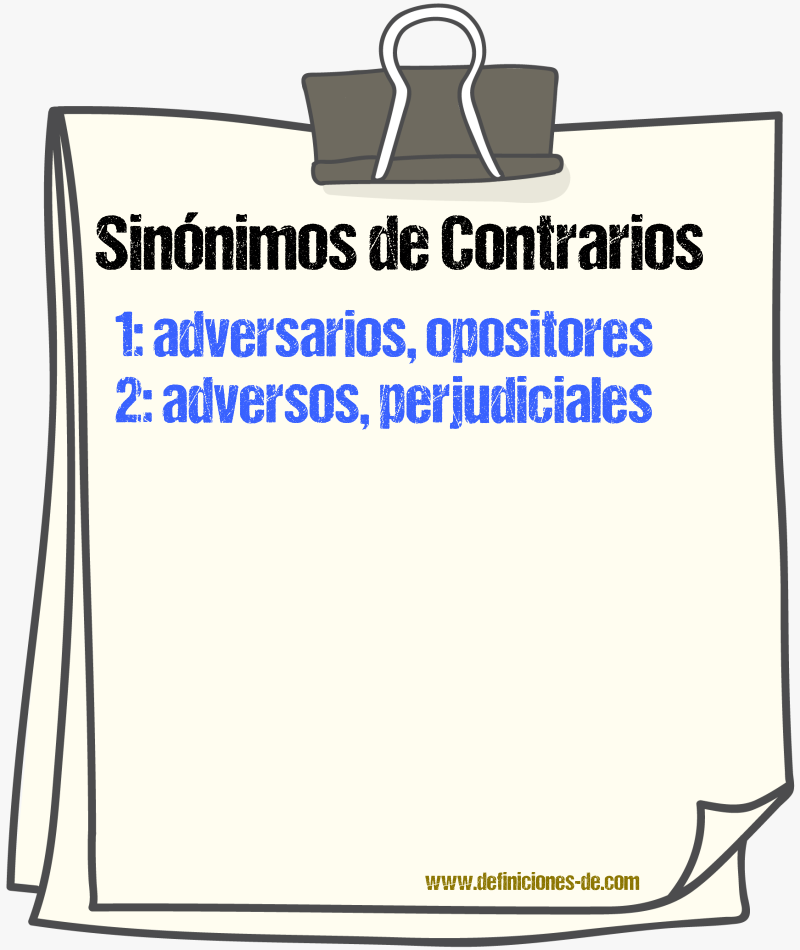 Sinónimos de contrarios