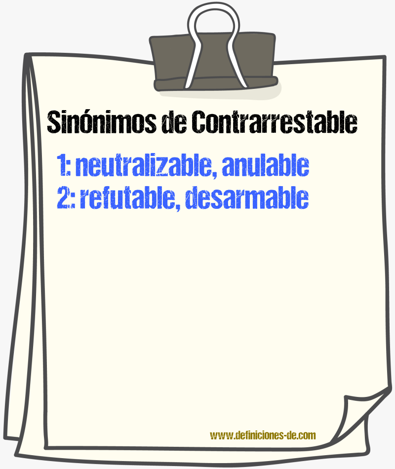 Sinónimos de contrarrestable