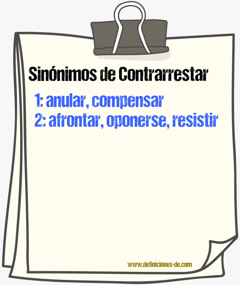 Sinnimos de contrarrestar