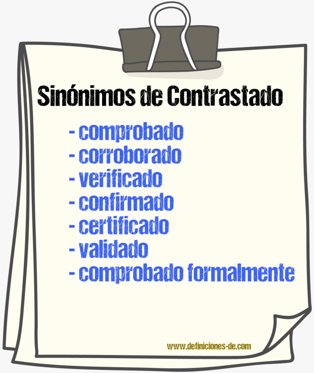 Sinónimos de contrastado