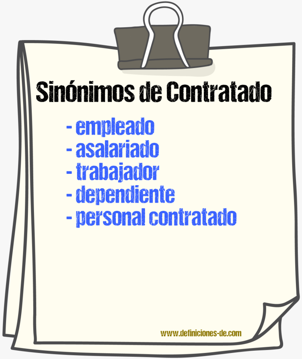 Sinónimos de contratado