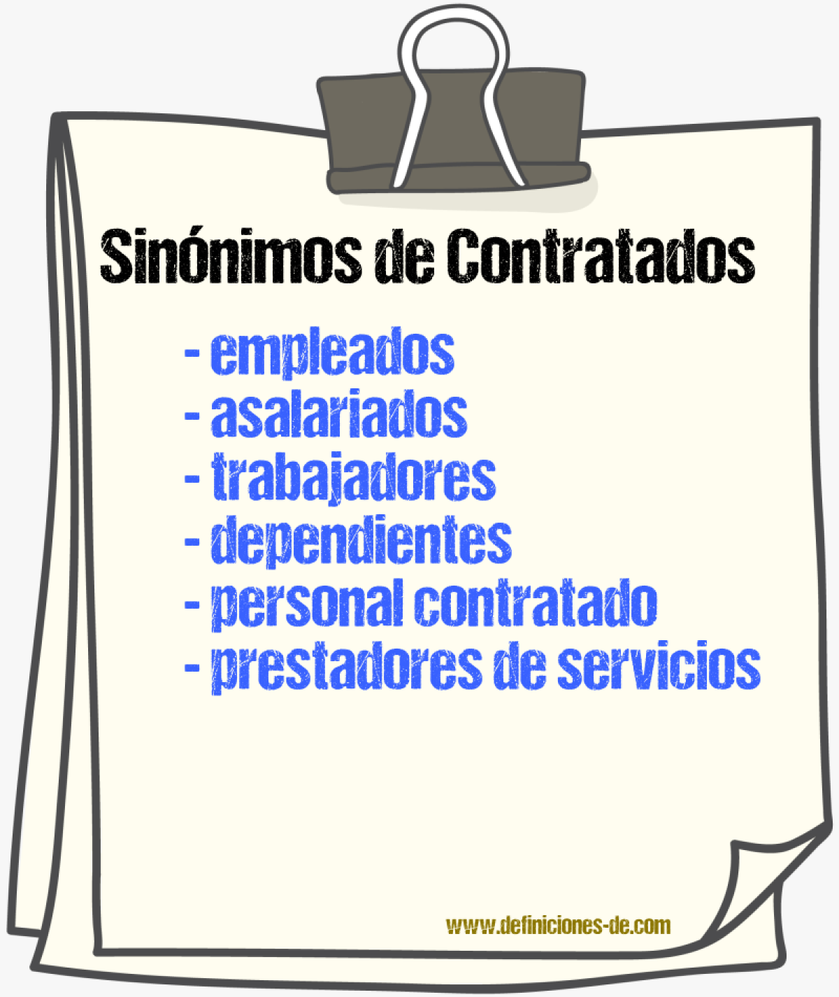 Sinónimos de contratados