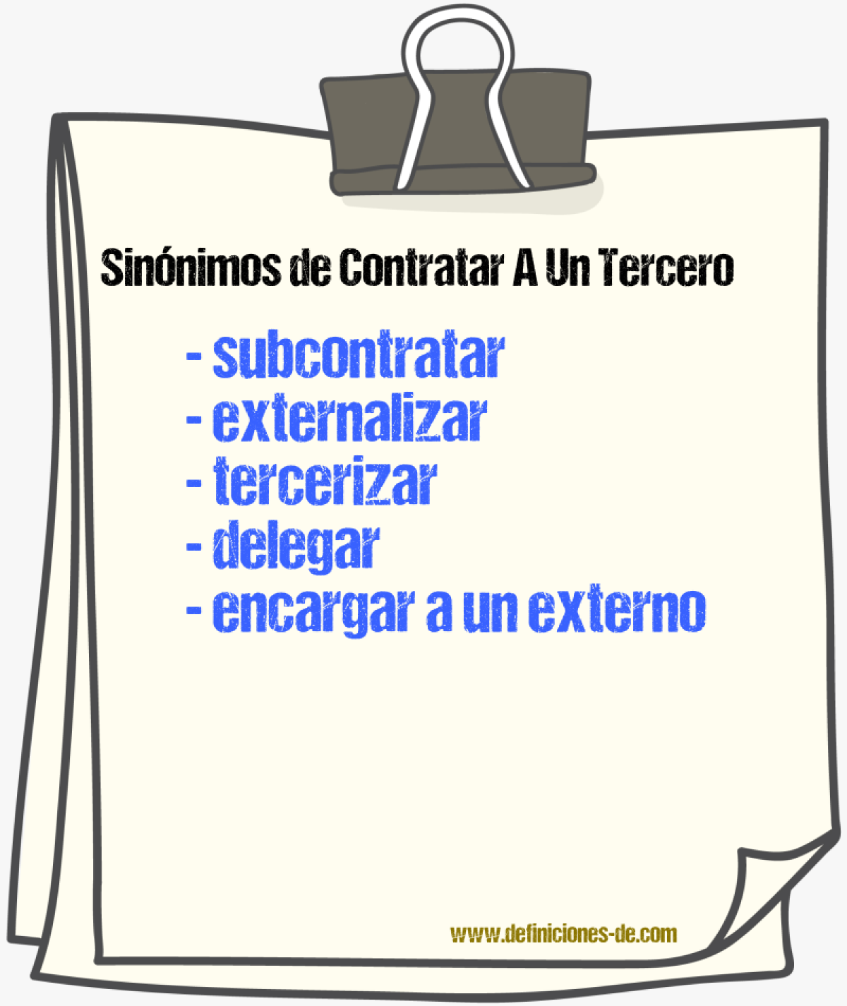 Sinónimos de contratar a un tercero