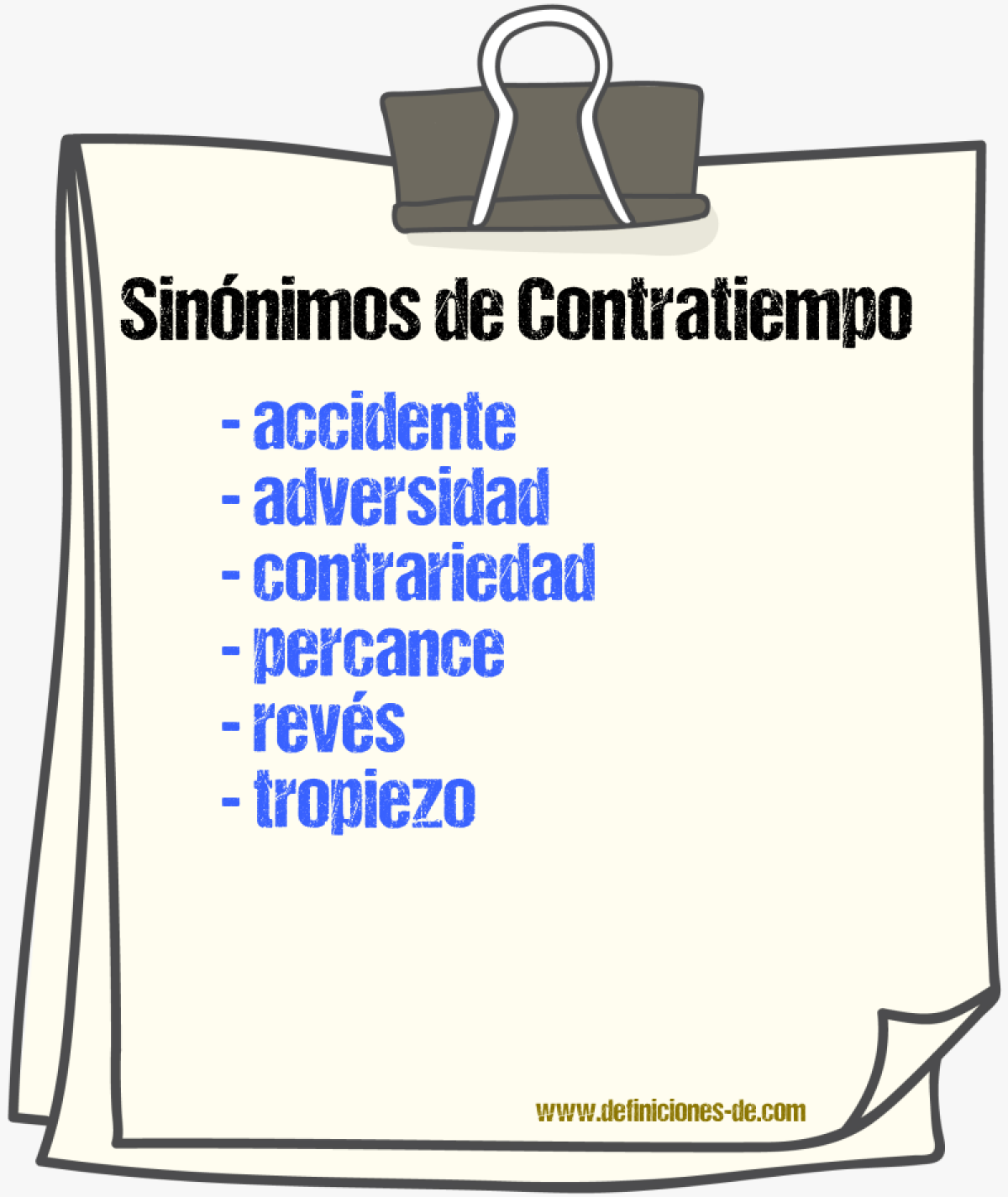 Sinnimos de contratiempo