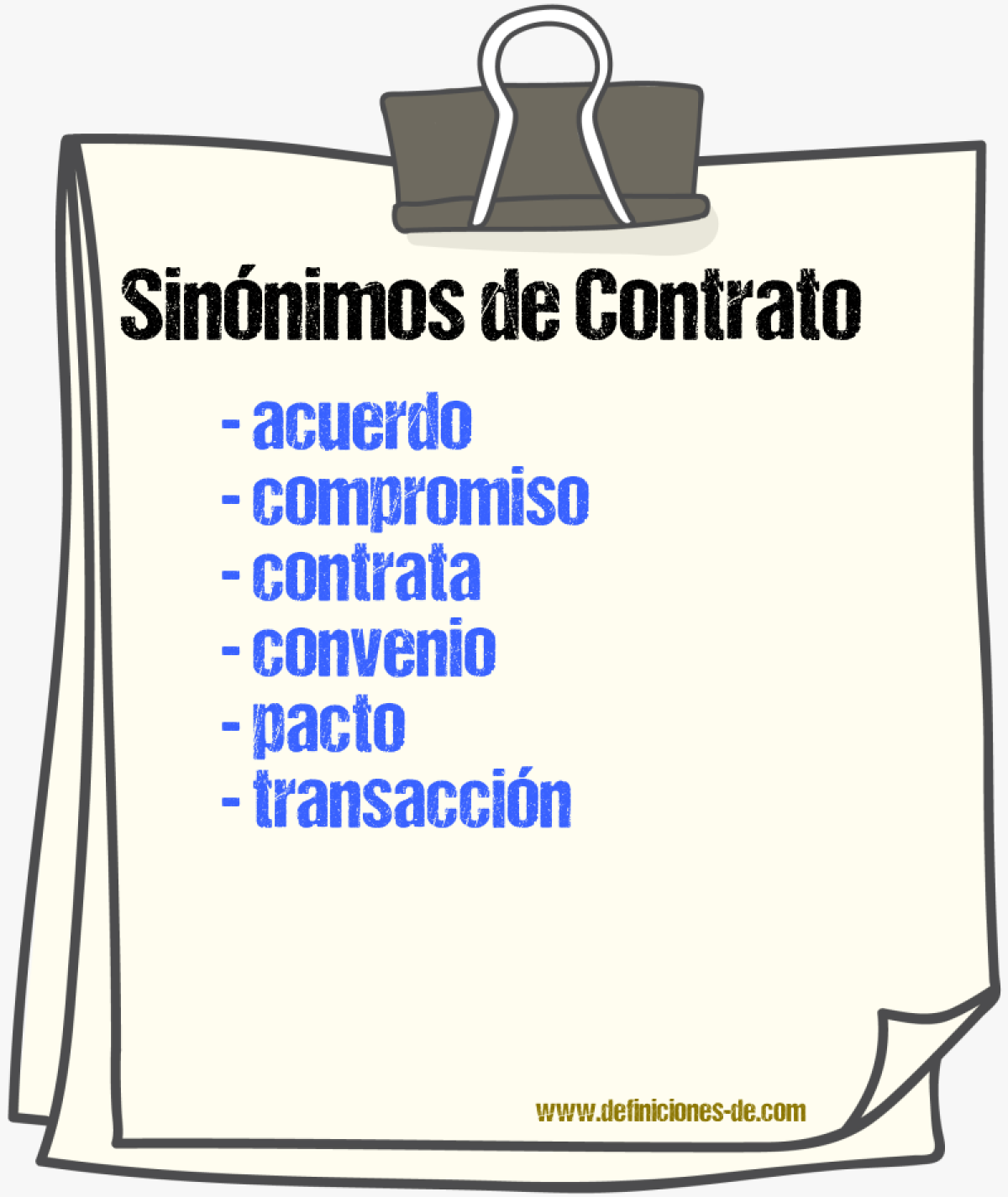 Sinónimos de contrato
