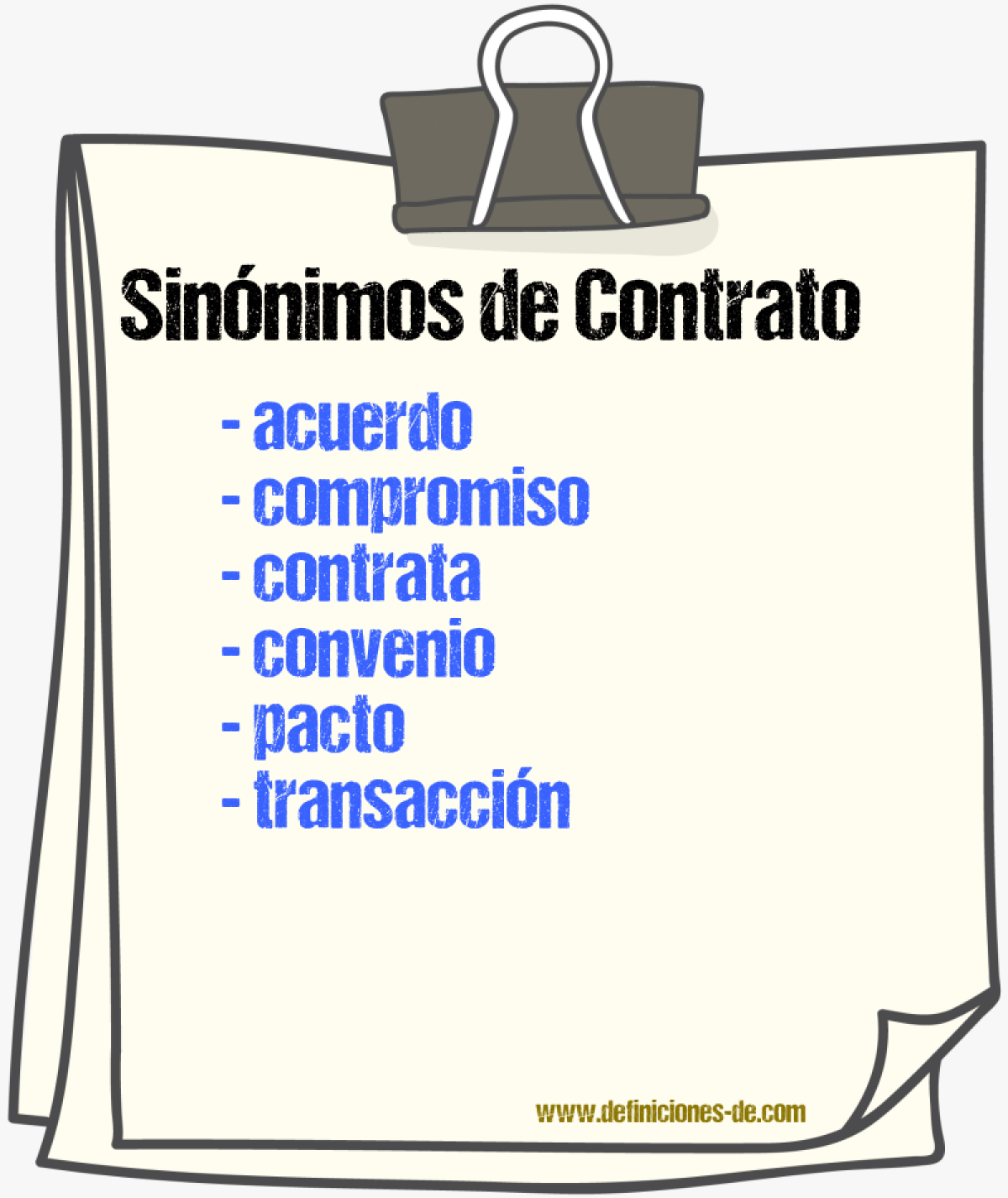 Sinnimos de contrato