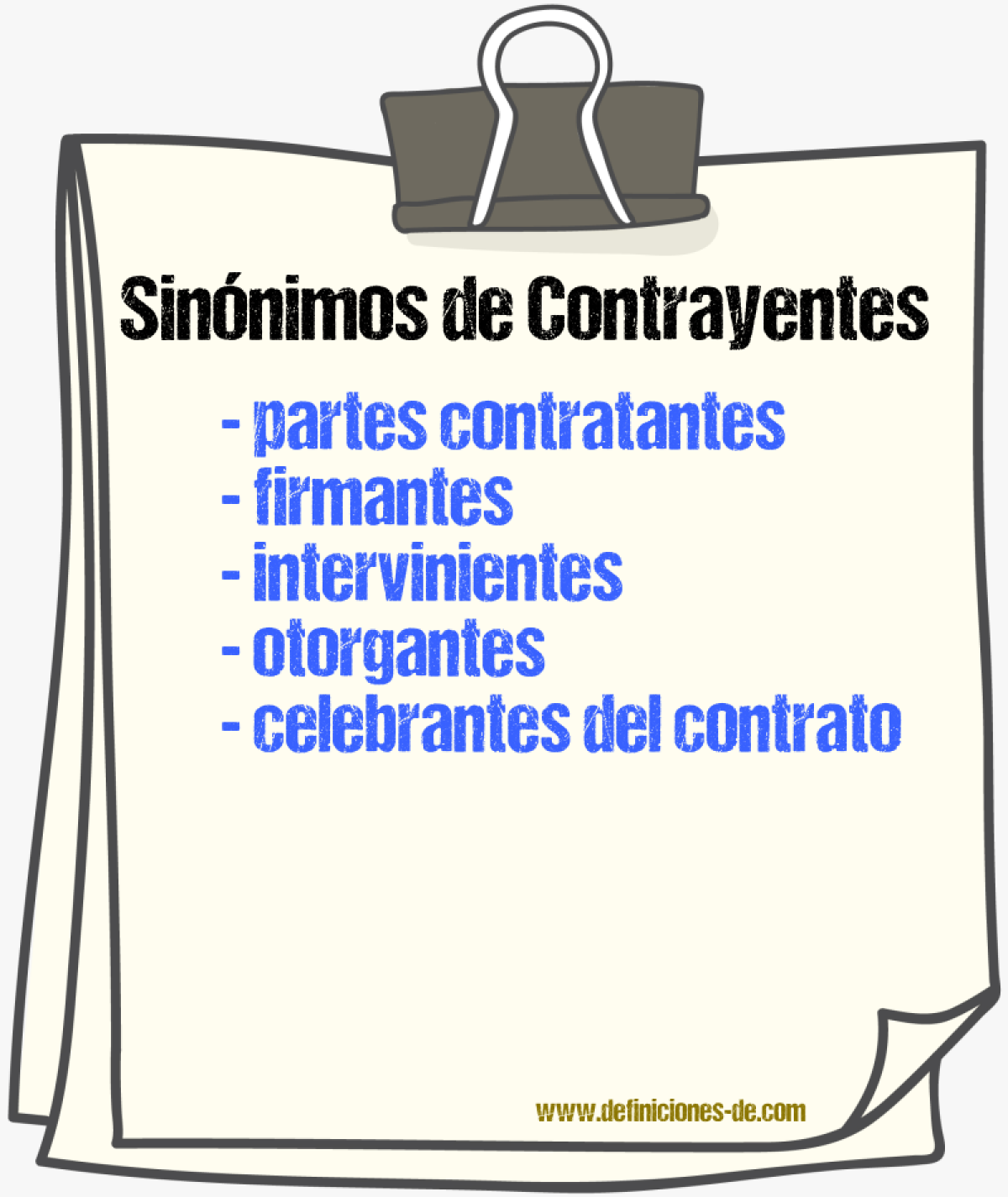 Sinónimos de contrayentes