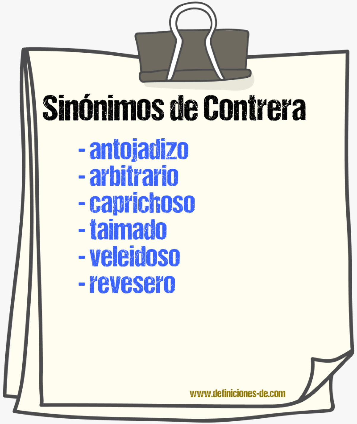 Sinnimos de contrera