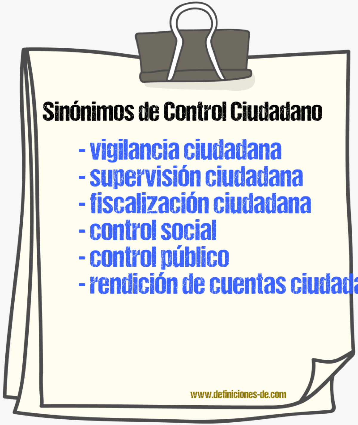 Sinónimos de control ciudadano