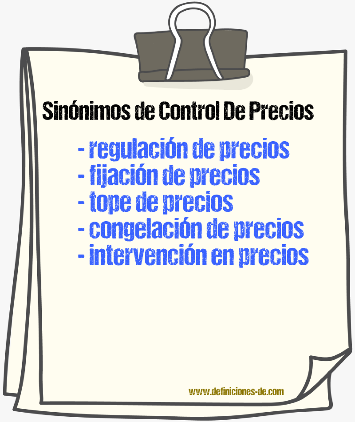 Sinónimos de control de precios