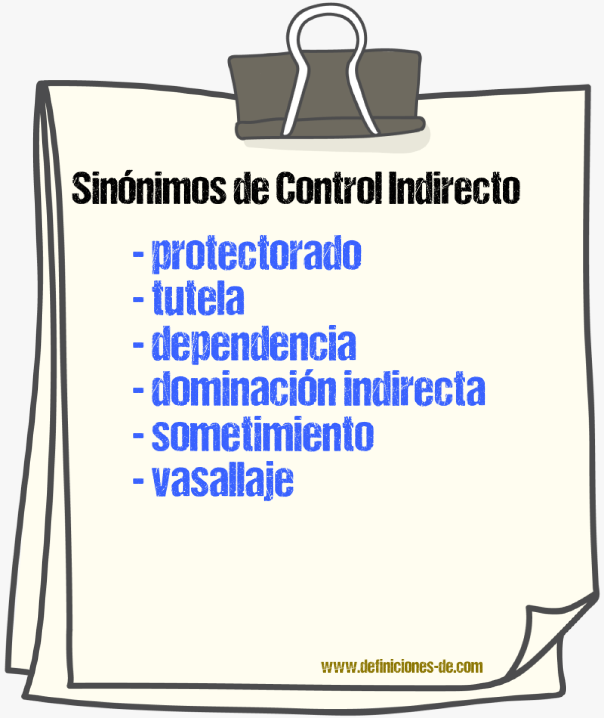 Sinónimos de control indirecto