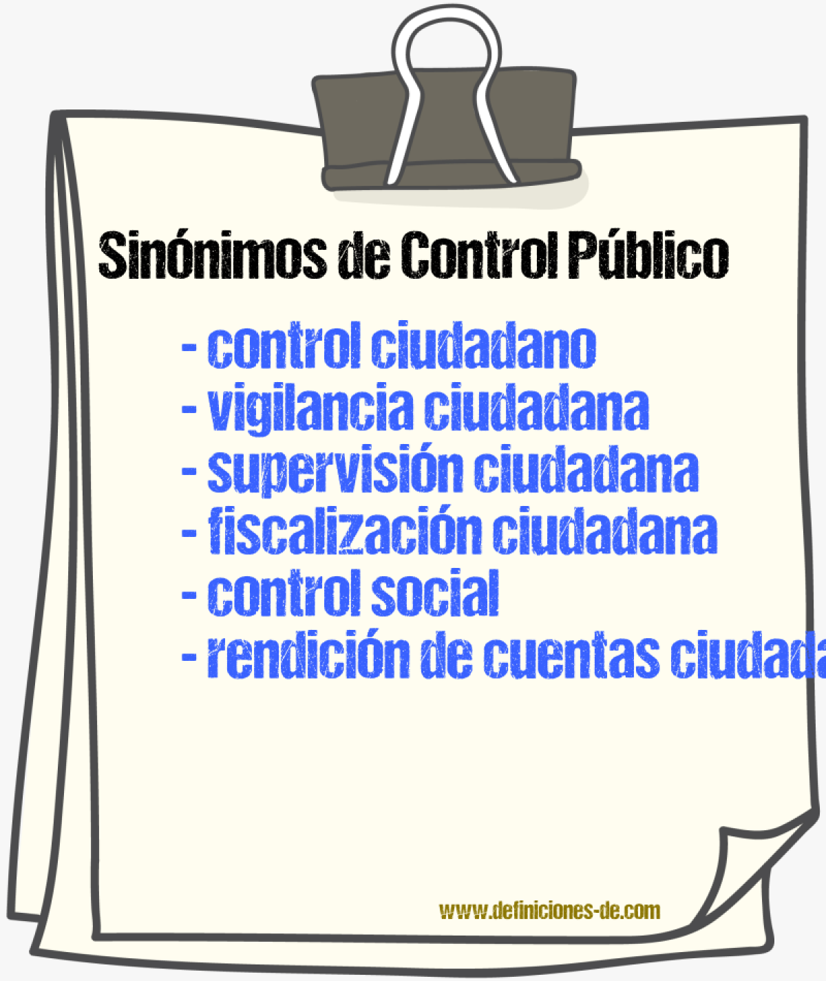Sinónimos de control público
