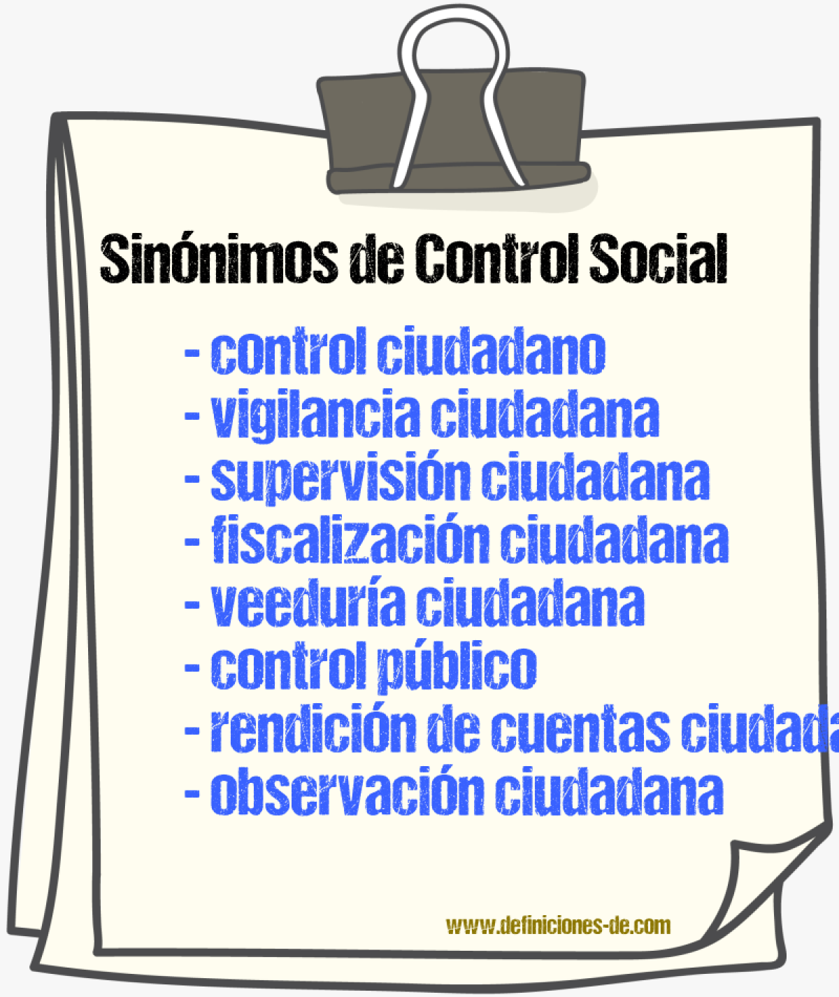 Sinónimos de control social