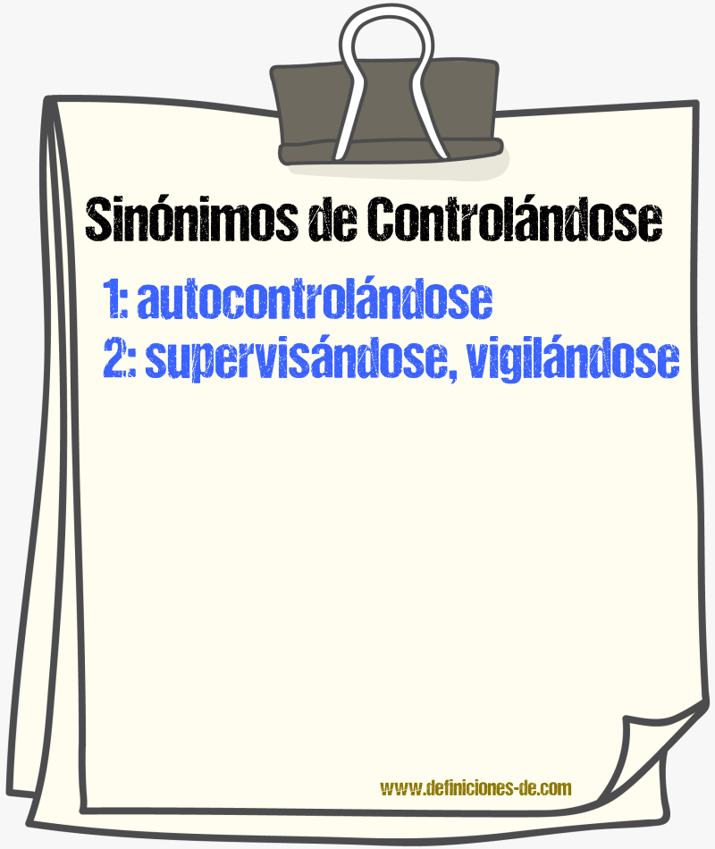 Sinónimos de controlándose