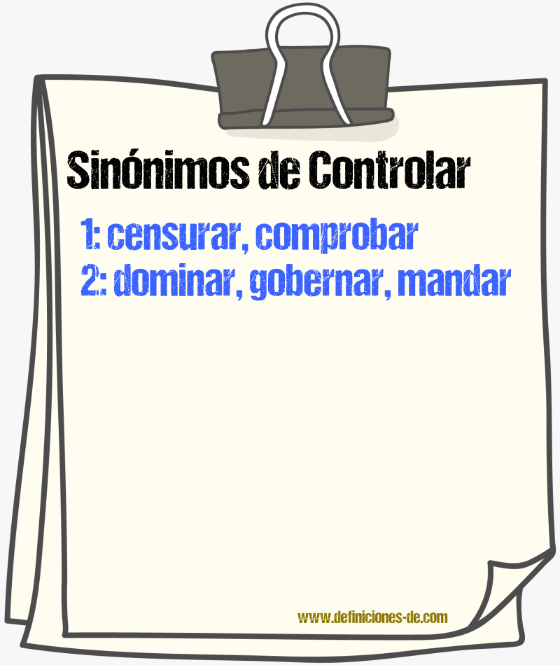 Sinnimos de controlar