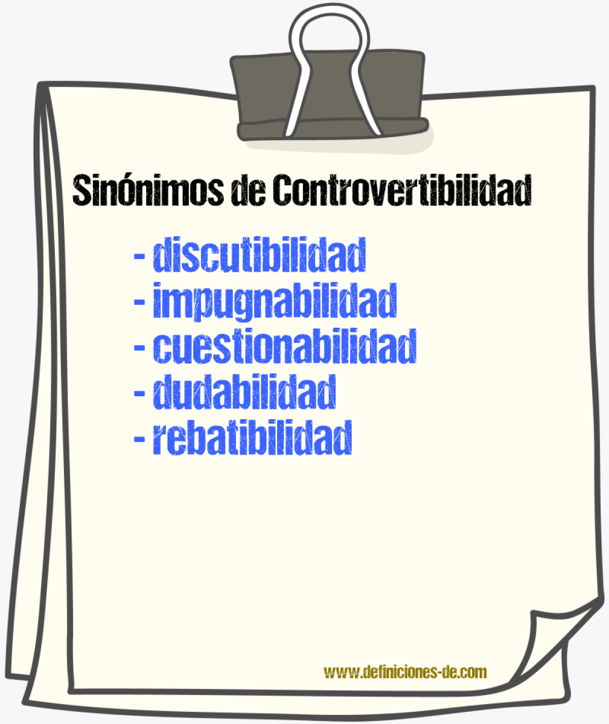 Sinónimos de controvertibilidad