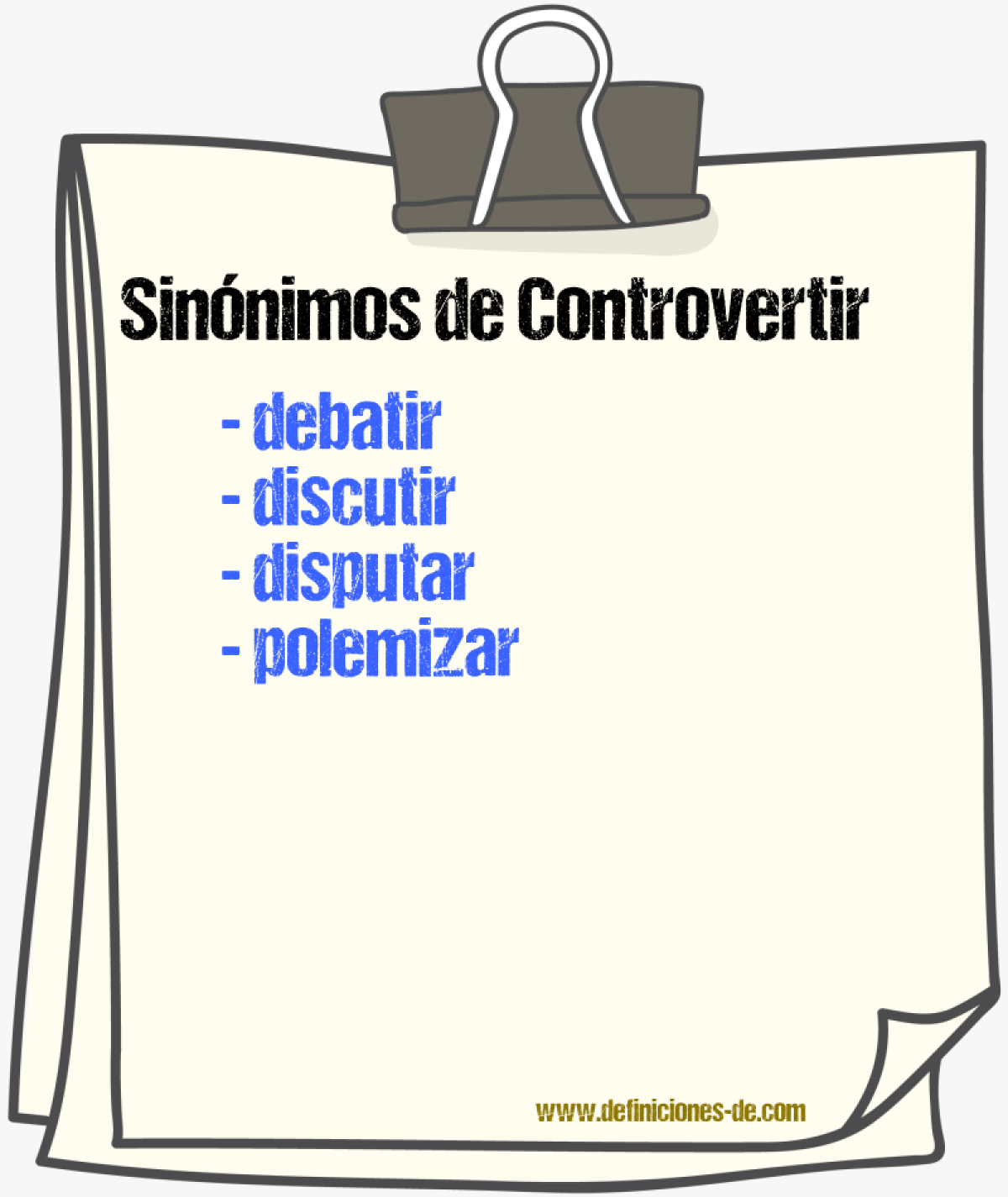 Sinnimos de controvertir