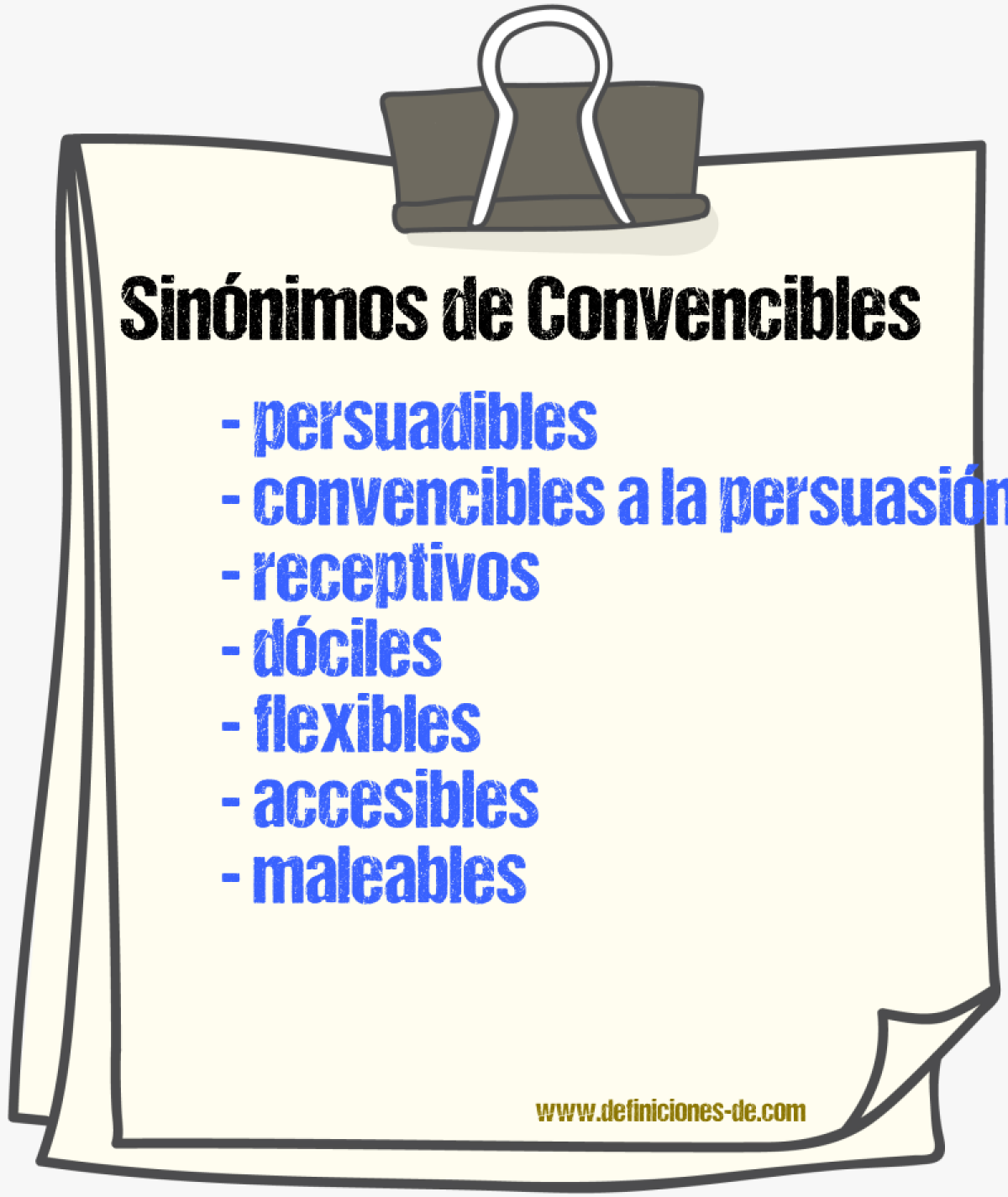 Sinónimos de convencibles