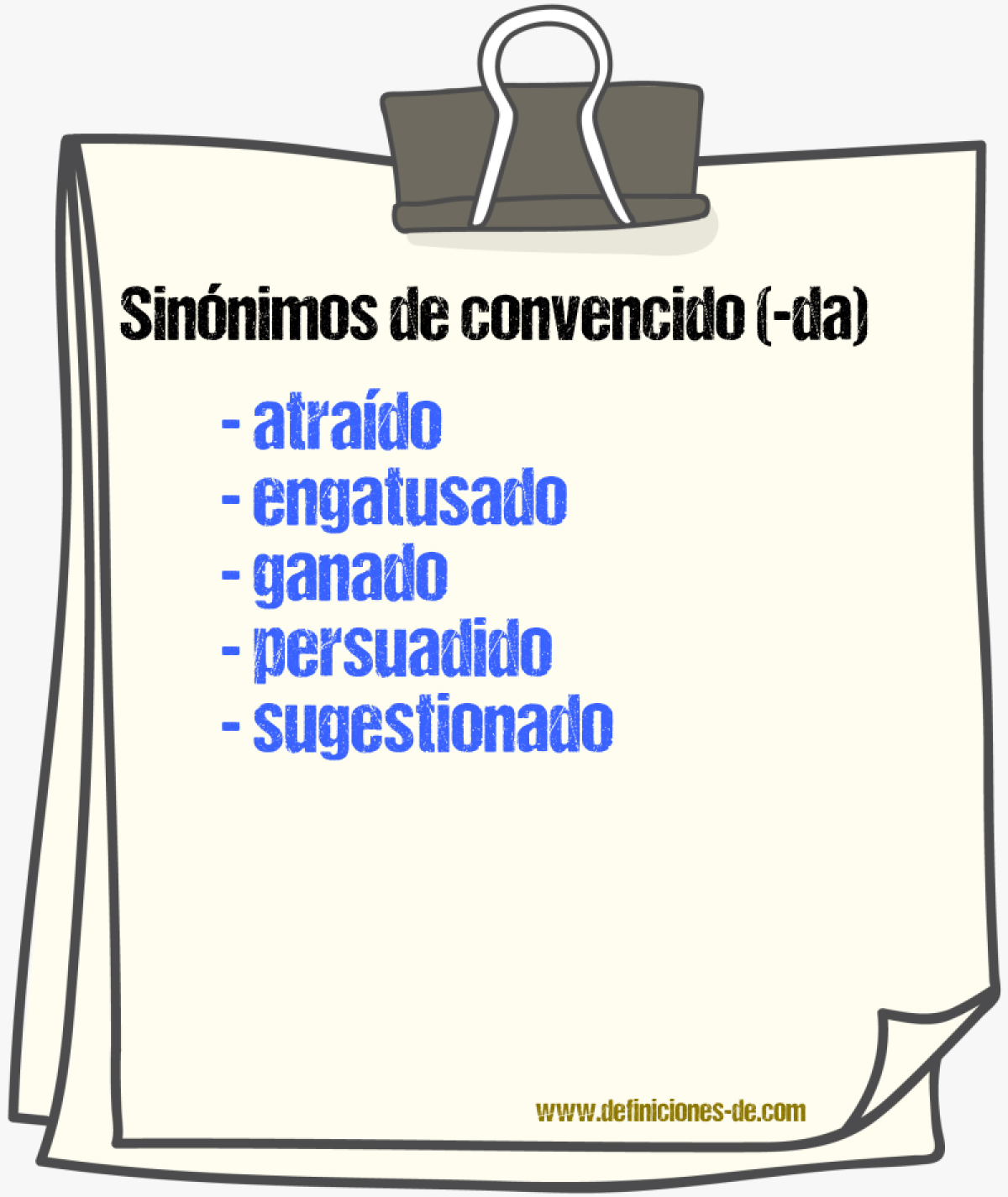 Sinnimos de convencido