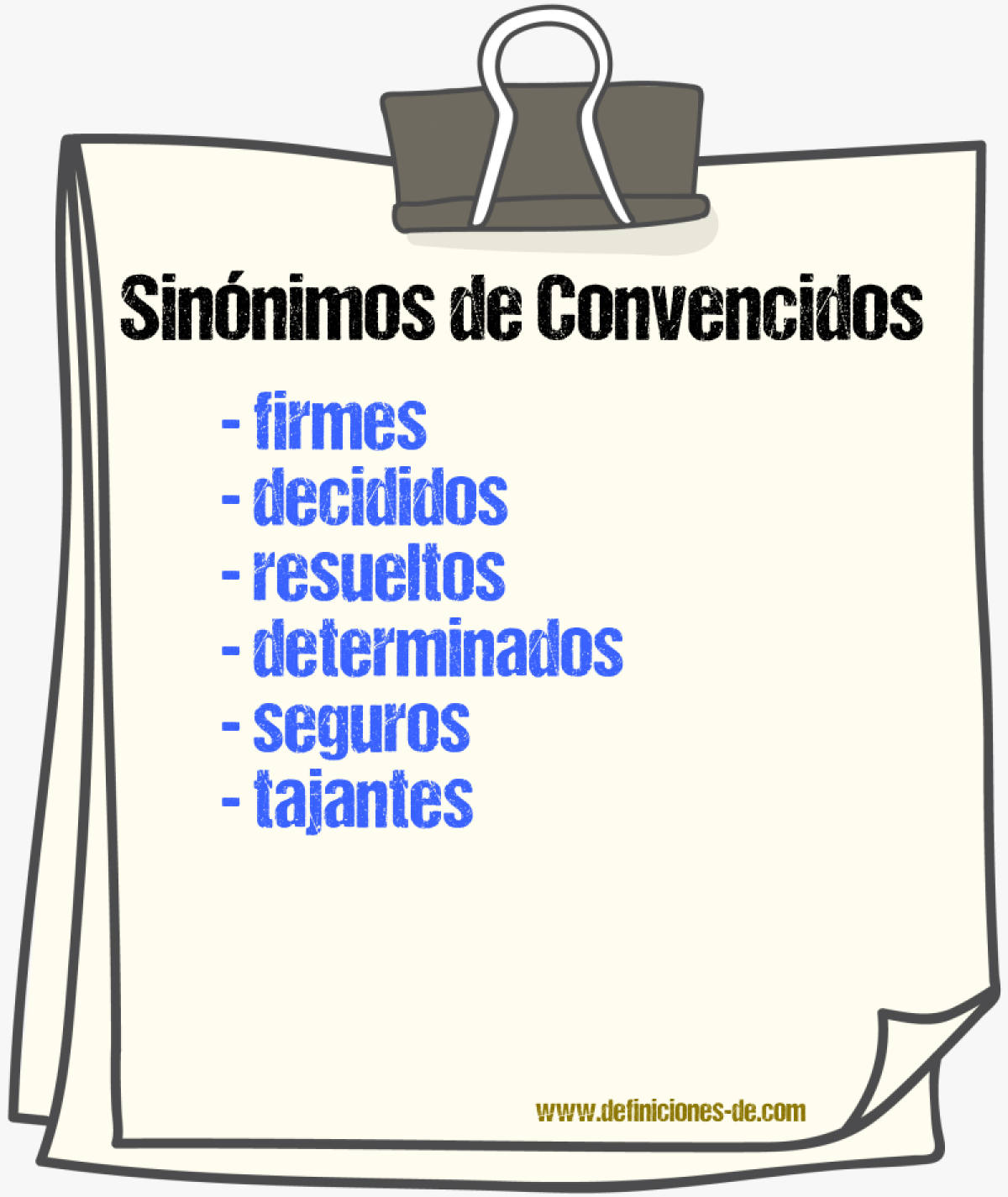 Sinónimos de convencidos