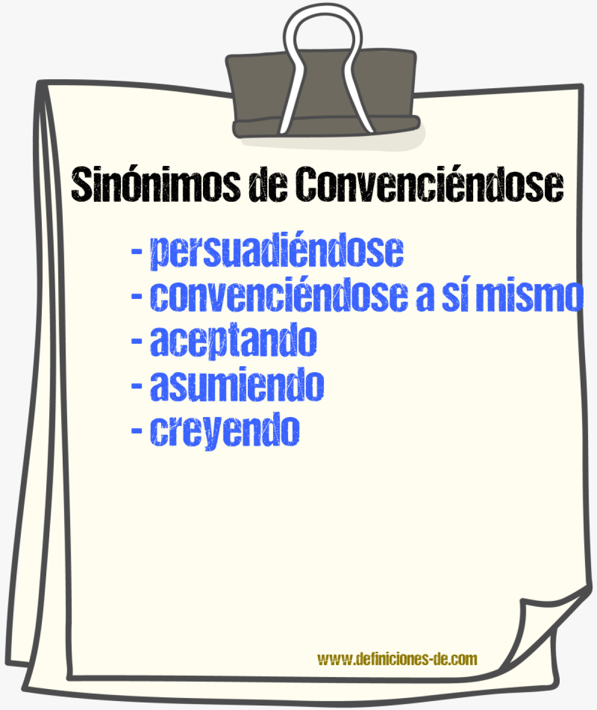 Sinónimos de convenciéndose