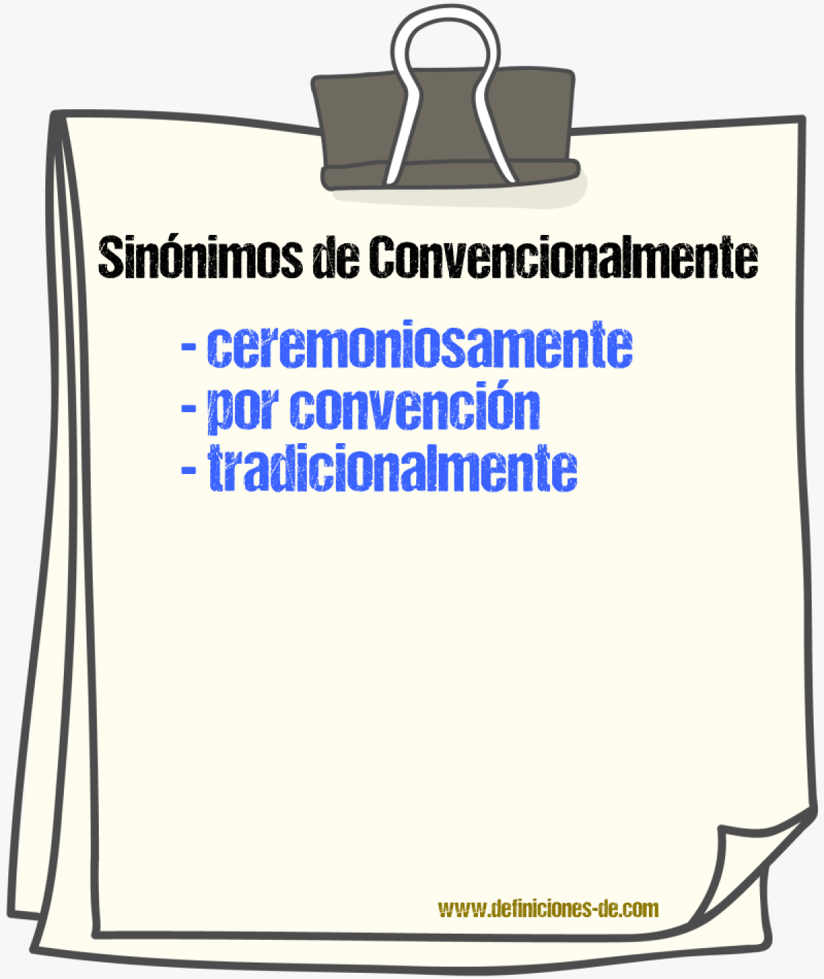 Sinnimos de convencionalmente