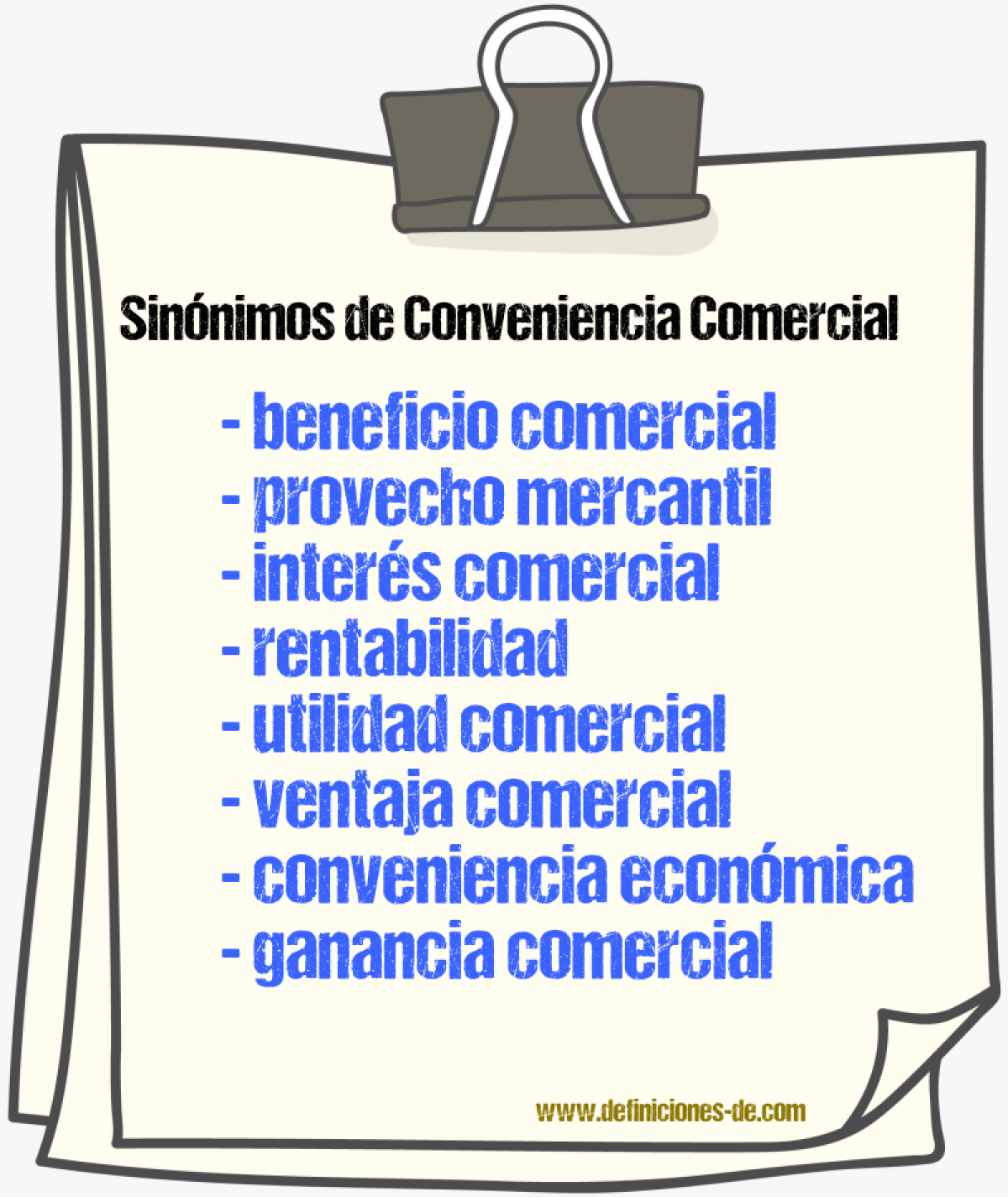 Sinónimos de conveniencia comercial