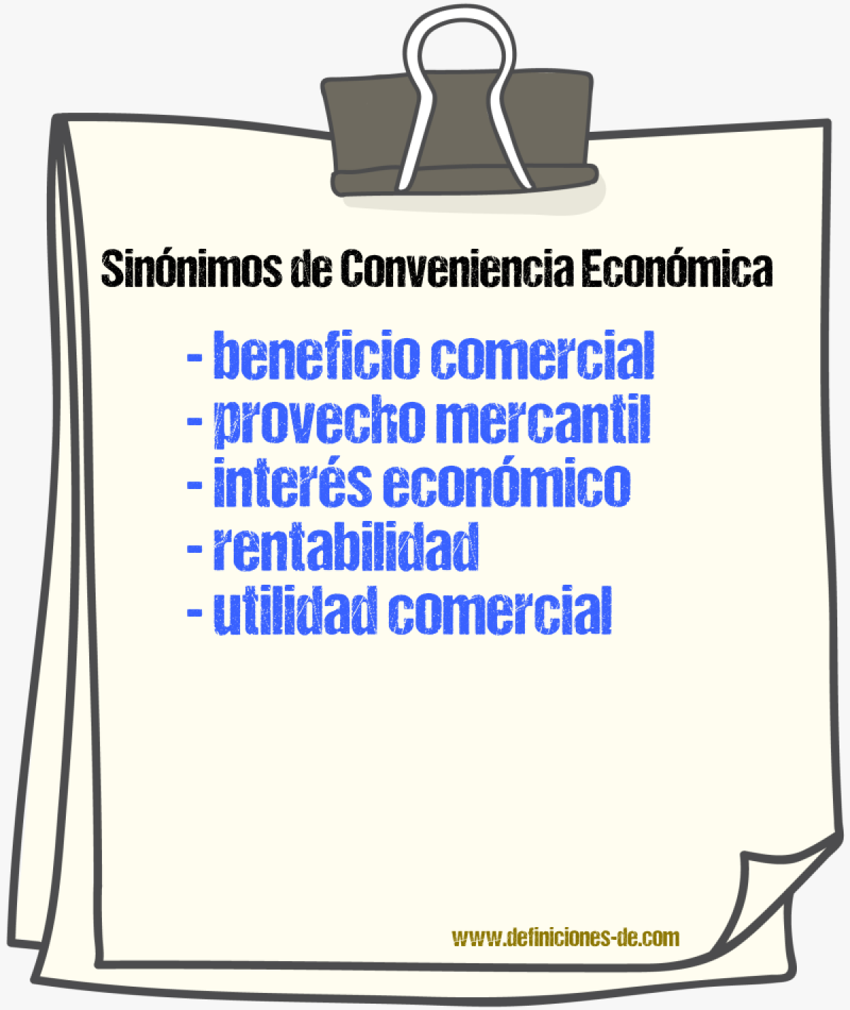 Sinónimos de conveniencia económica