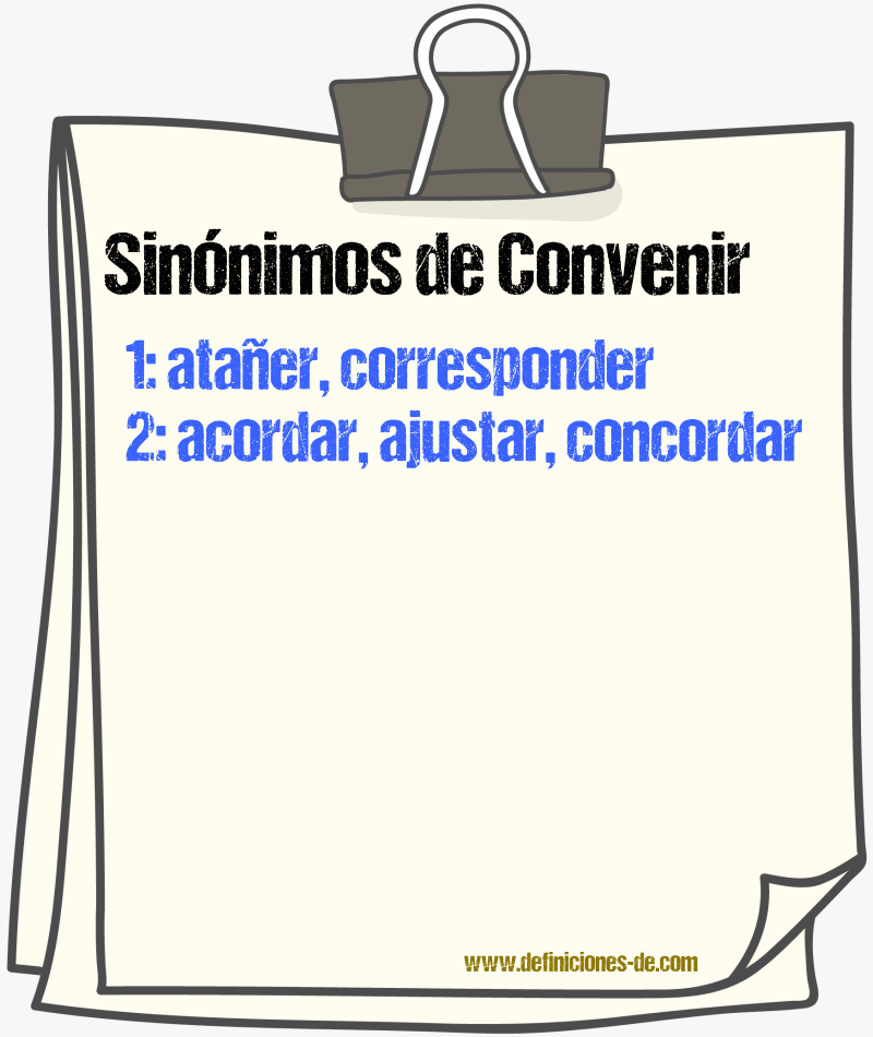 Sinnimos de convenir