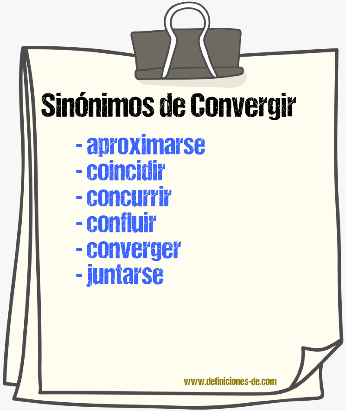 Sinnimos de convergir