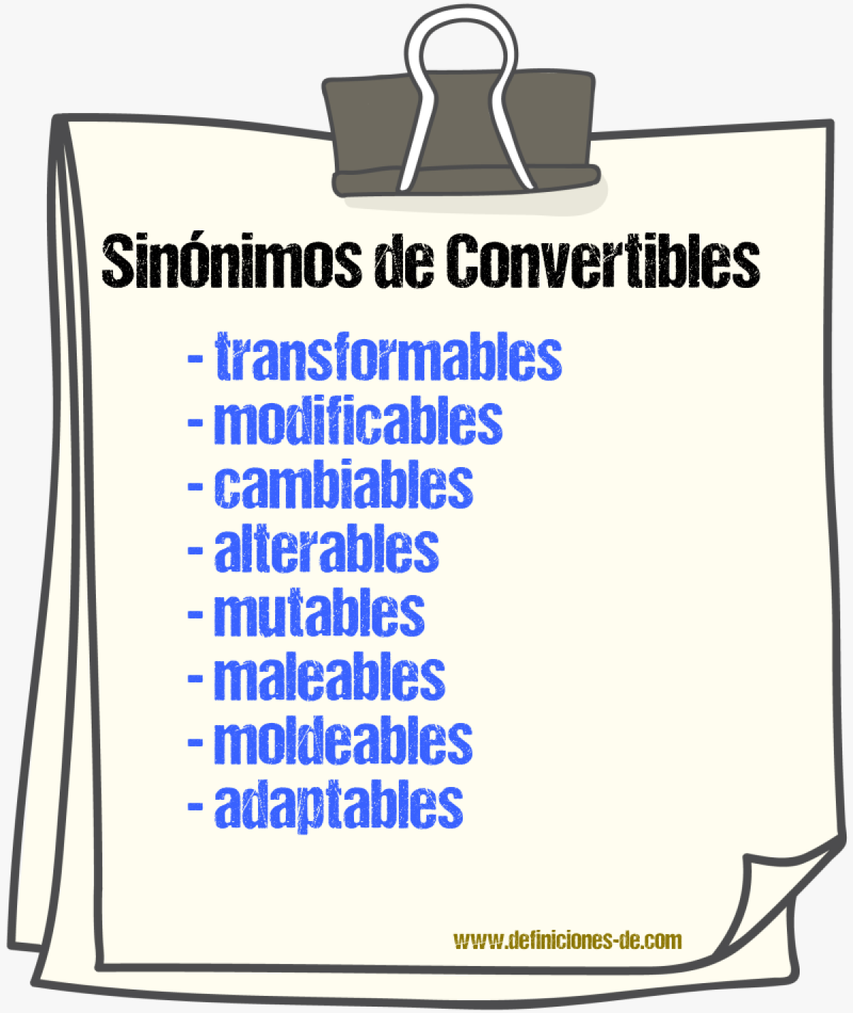 Sinónimos de convertibles