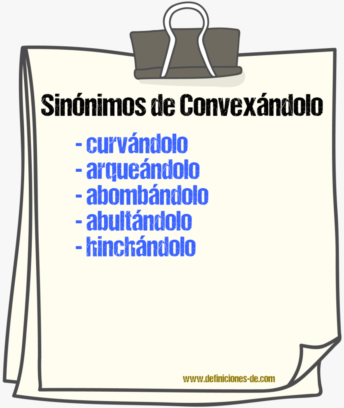 Sinónimos de convexándolo