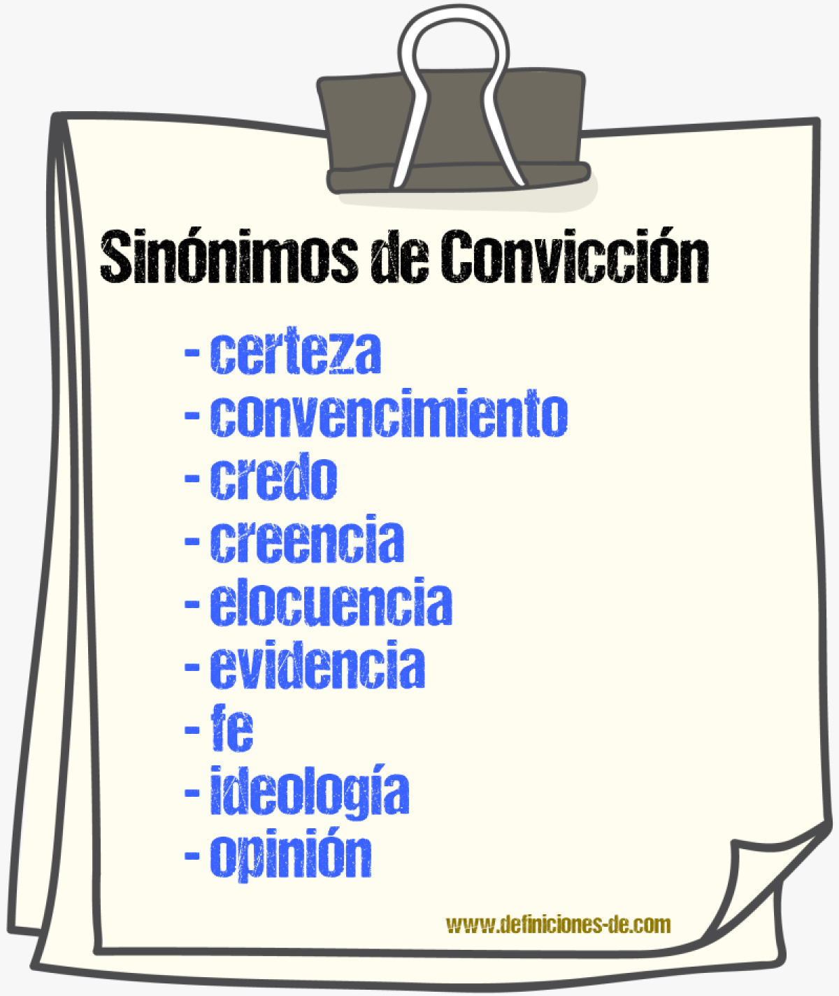 Sinónimos de convicción