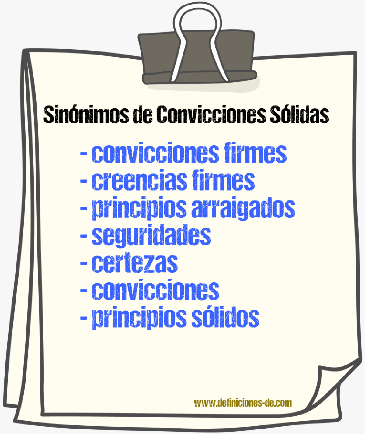 Sinónimos de convicciones sólidas