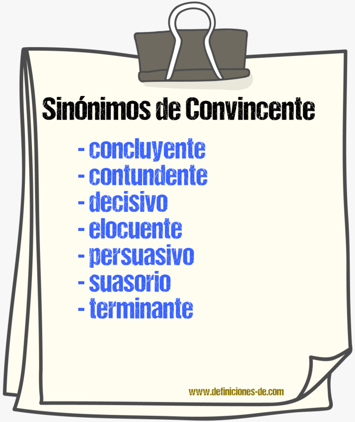 Sinnimos de convincente