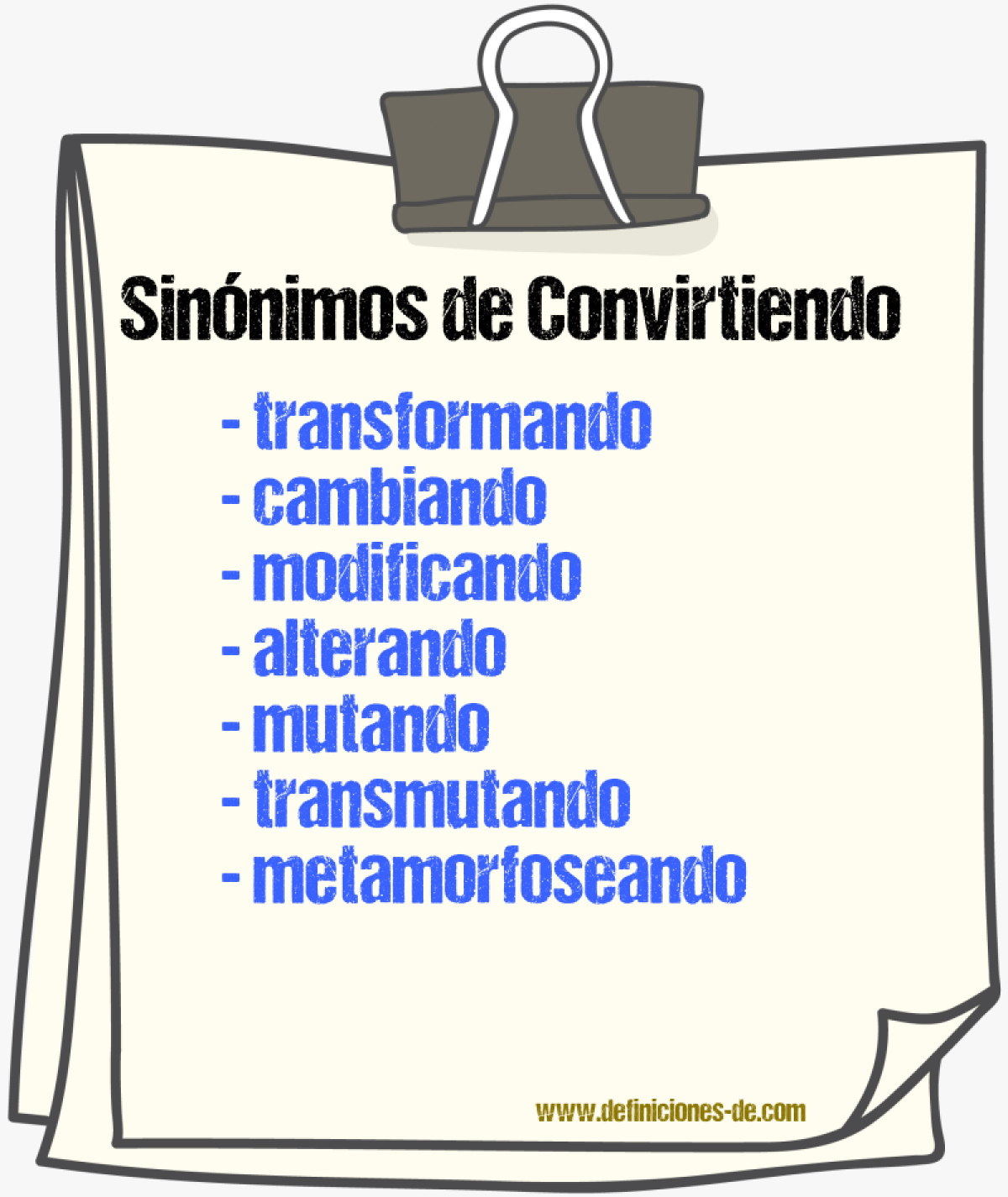 Sinónimos de convirtiendo