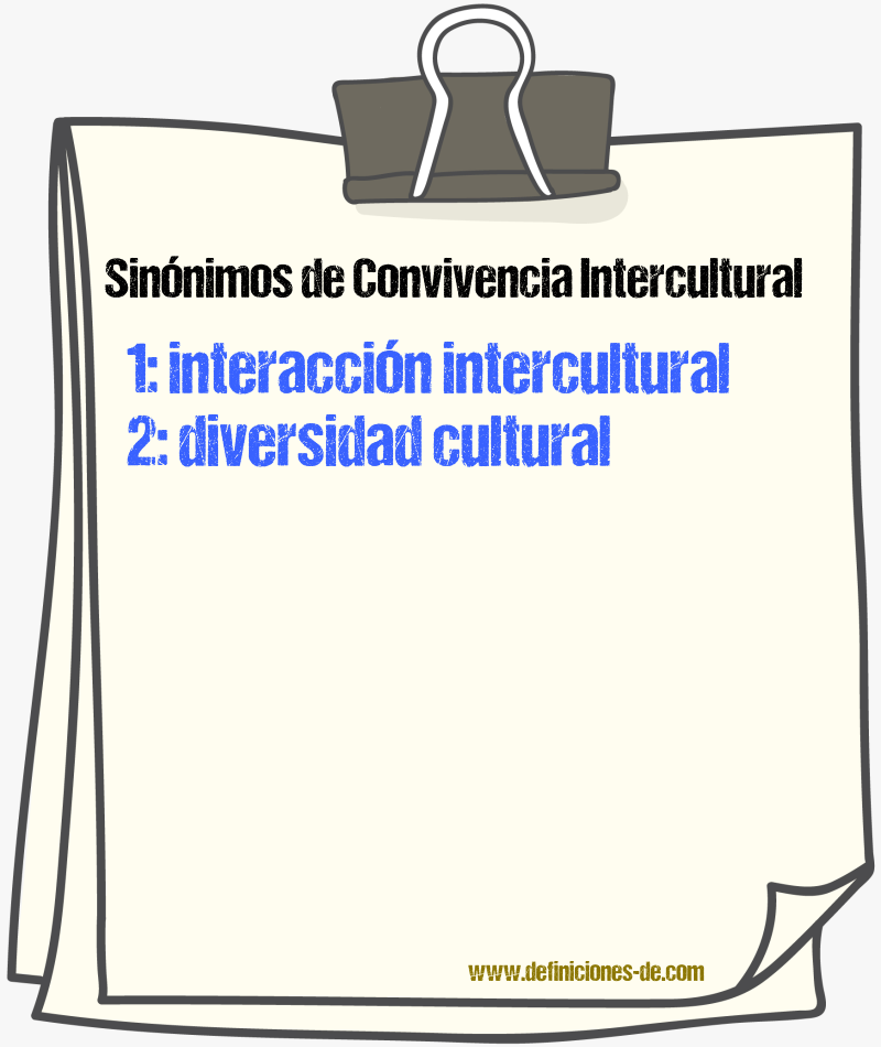 Sinónimos de convivencia intercultural