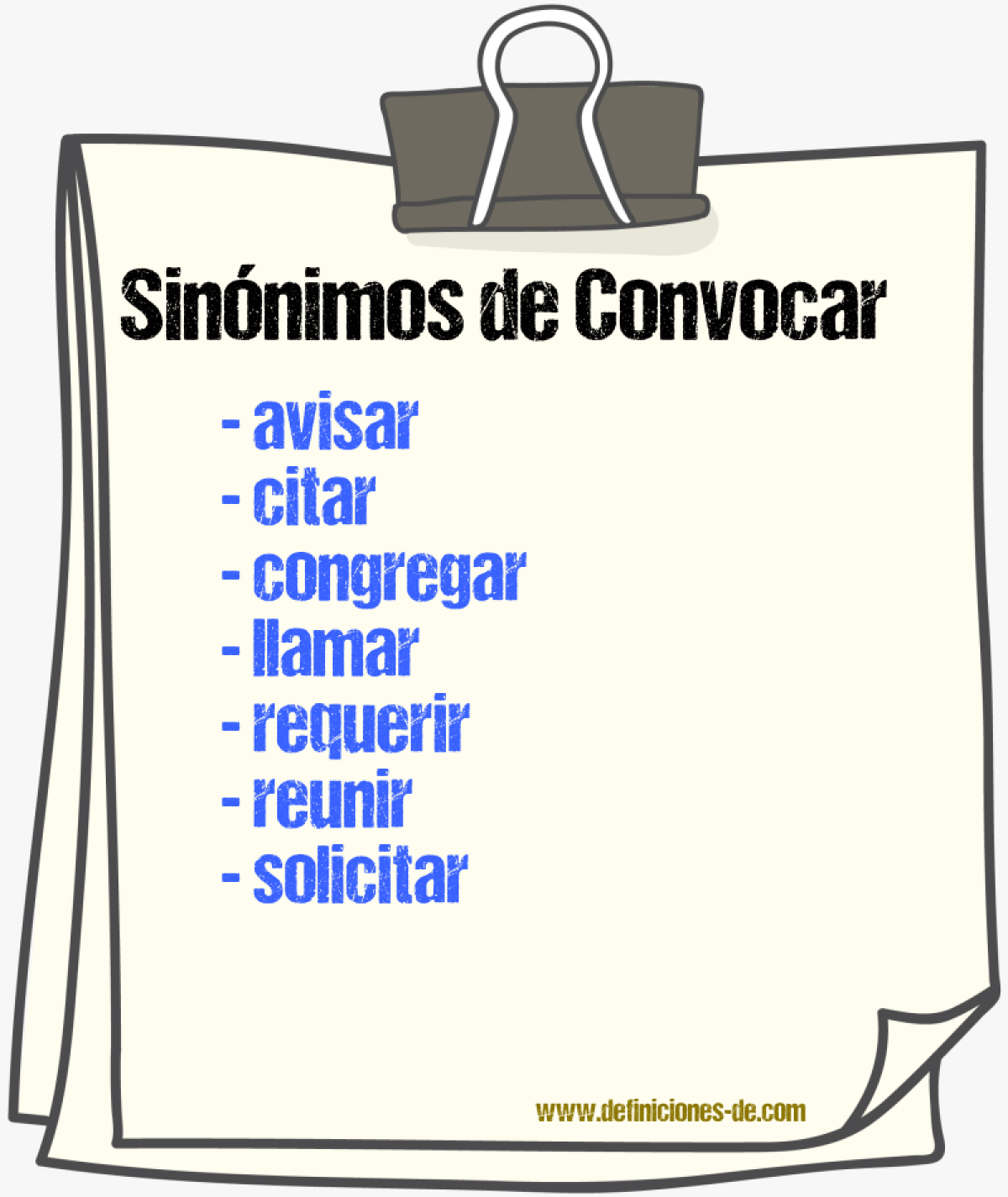 Sinnimos de convocar