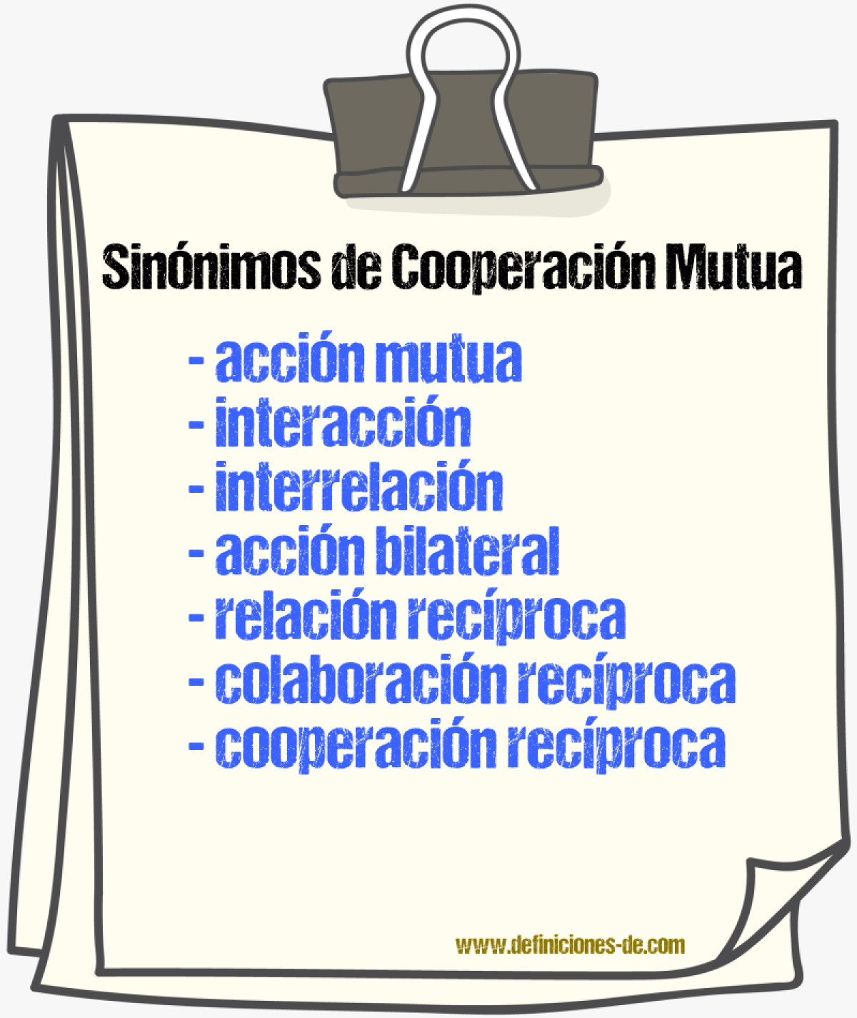 Sinónimos de cooperación mutua