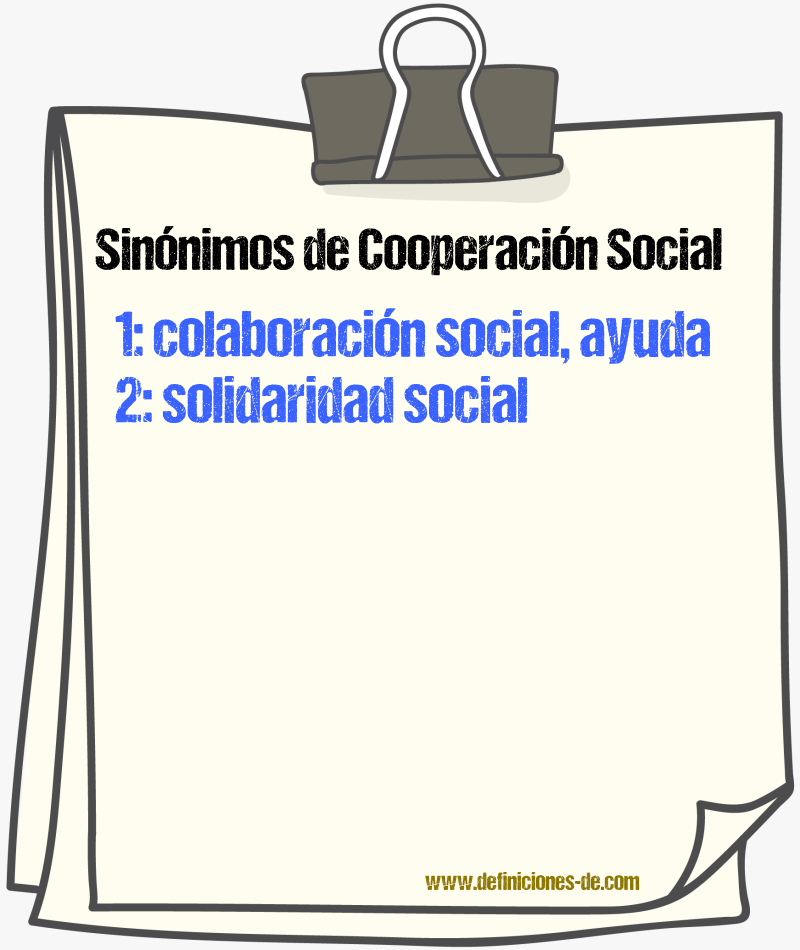 Sinónimos de cooperación social