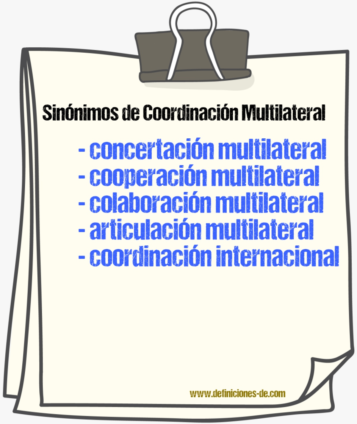 Sinónimos de coordinación multilateral